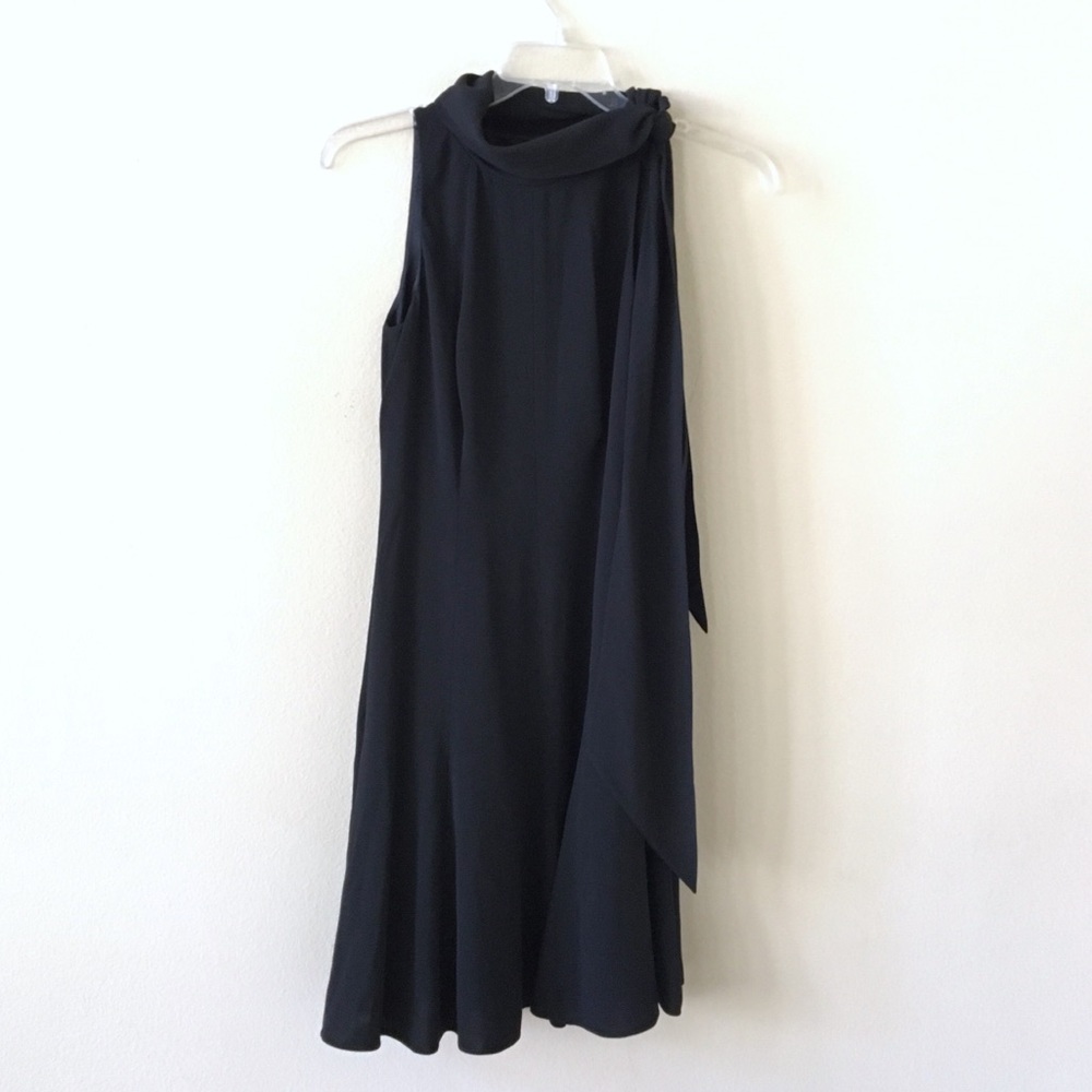 Ralph Lauren Tie-Neck Sleeveless Midi Dress